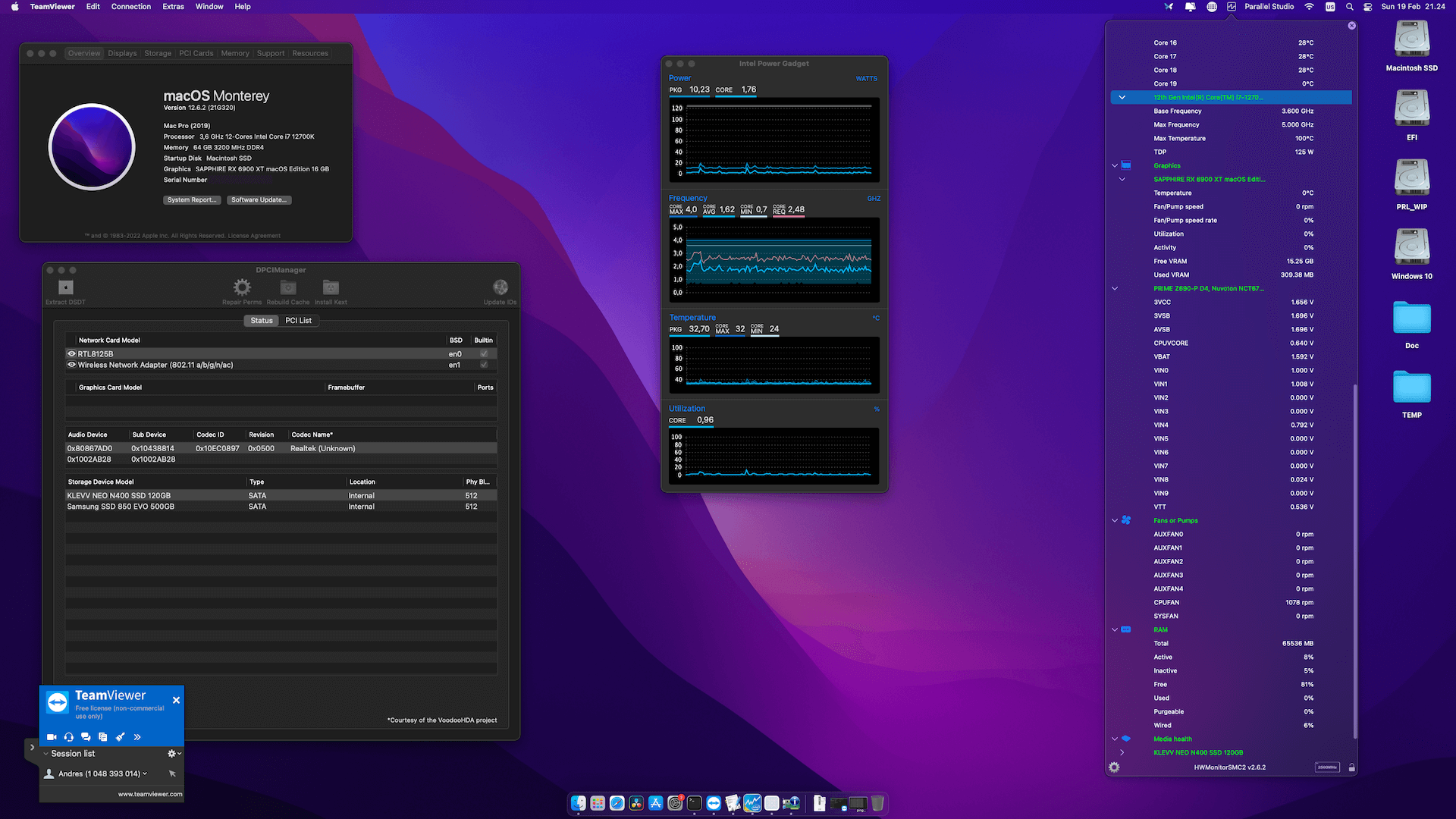 Success Hackintosh macOS Monterey 12.6.2 Build 21G320 in Asus Prime Z690-P D4 + Intel Core i7 12700K + Sapphire RX 6900 XT
